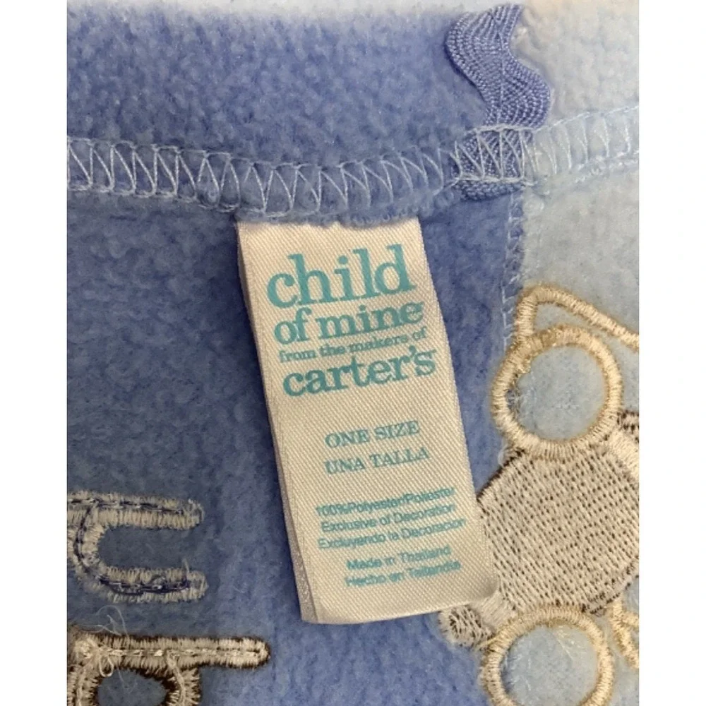 Carters Child Of Mine Baby Blanket Blue Teddy Bear I LOVE DADDY Fleece Lovey